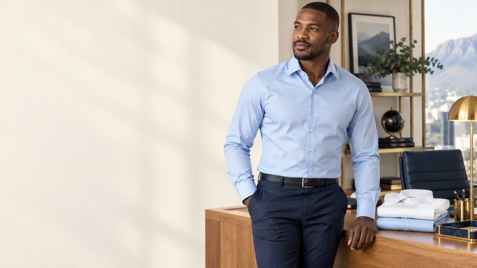 Mens corporate shirts in use